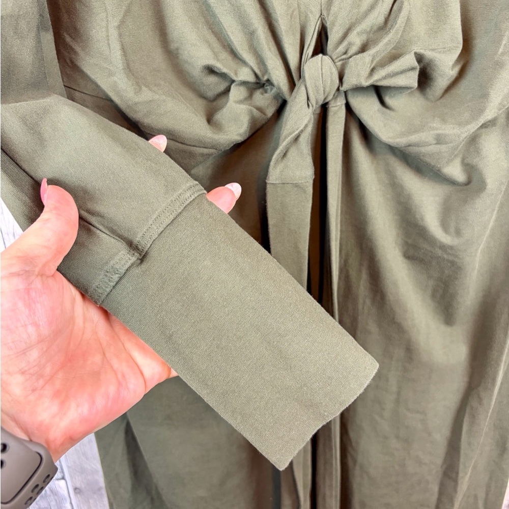 Modern Citizen Wei Tie Front Dress in Olive Green Size XS. - Picture 5 of 15